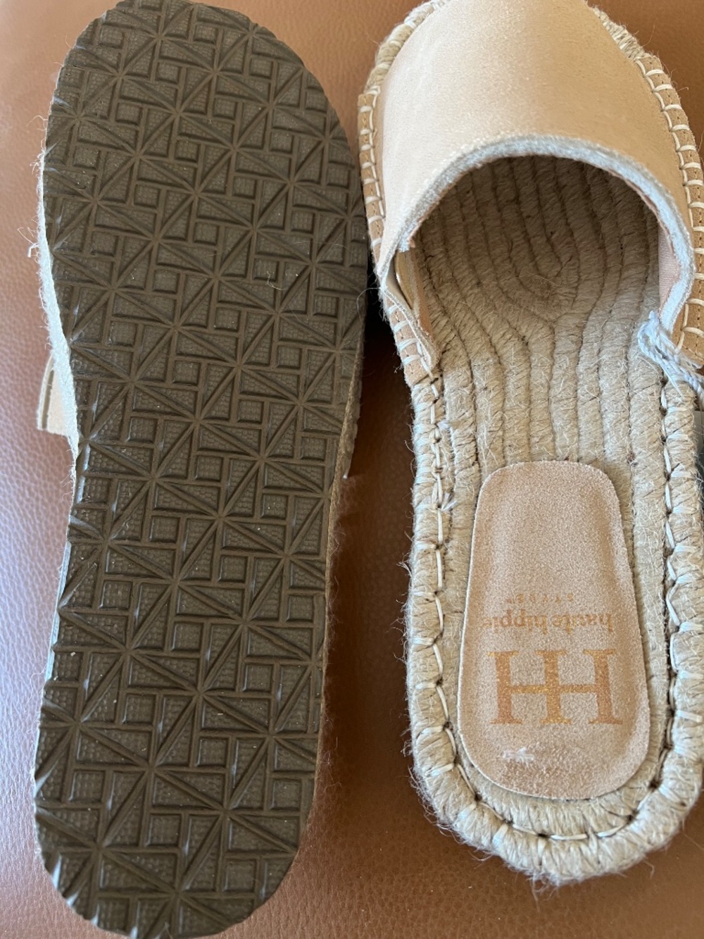 Haute Hippie Beige Suede Espadrille Slide Sandals - Picture 3 of 3